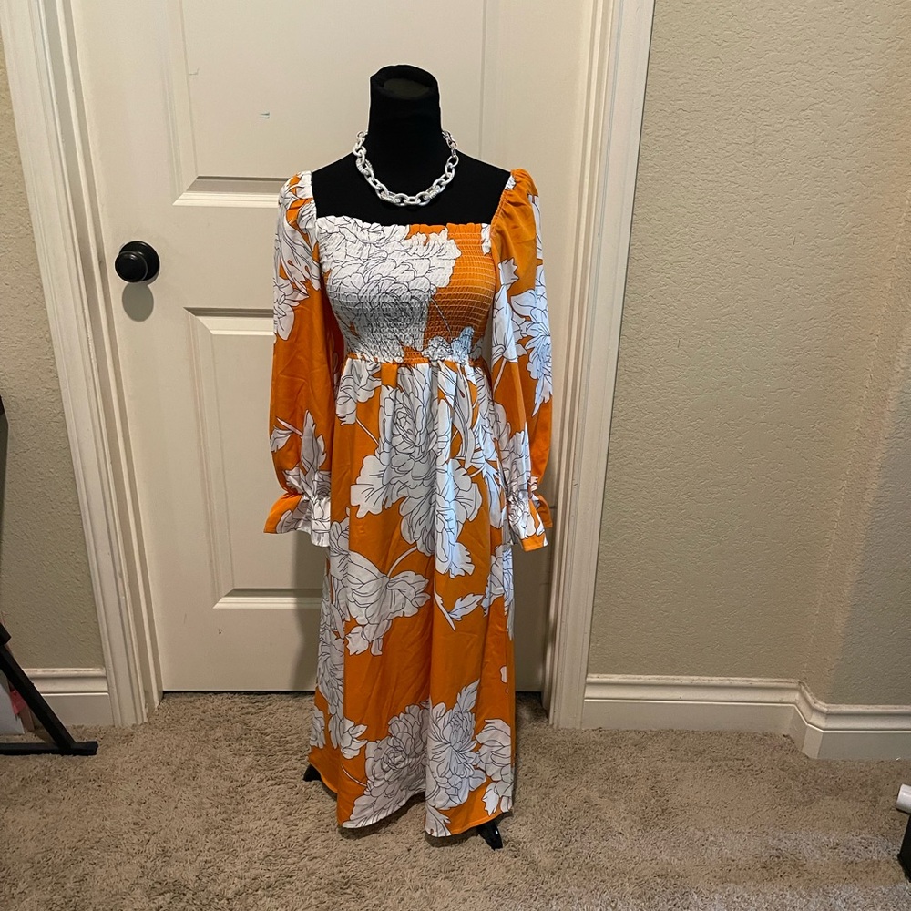 Pretty summer orange dress